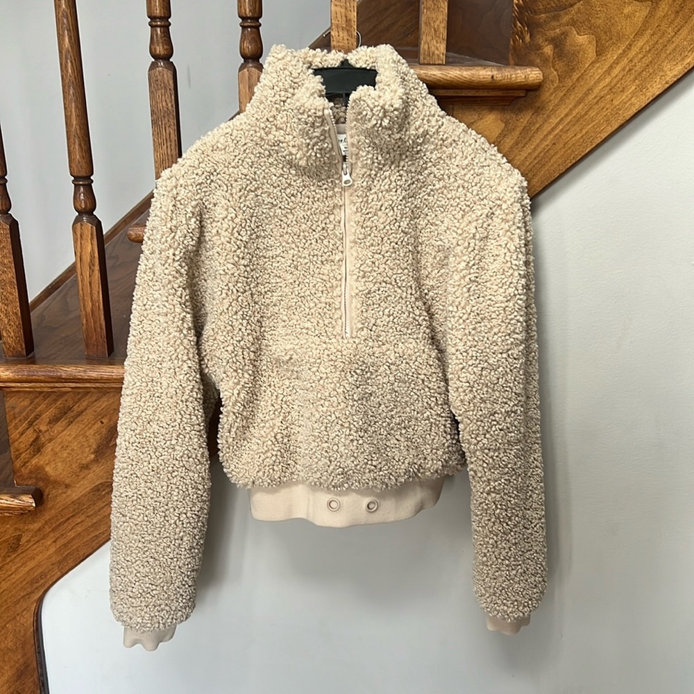 EUC For Love and Lemons Sherpa half zip
